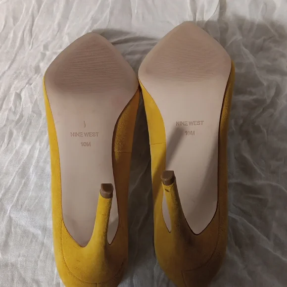 Nine West Yellow Suede Heels - Picture 8 of 8